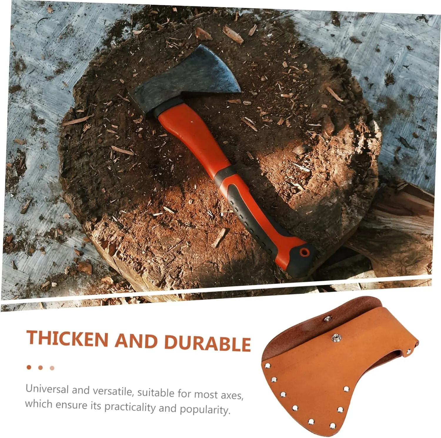 3pcs Leather Axe Head Cover Axe Camping Protector Case Genuine Leather Hatchet Cover