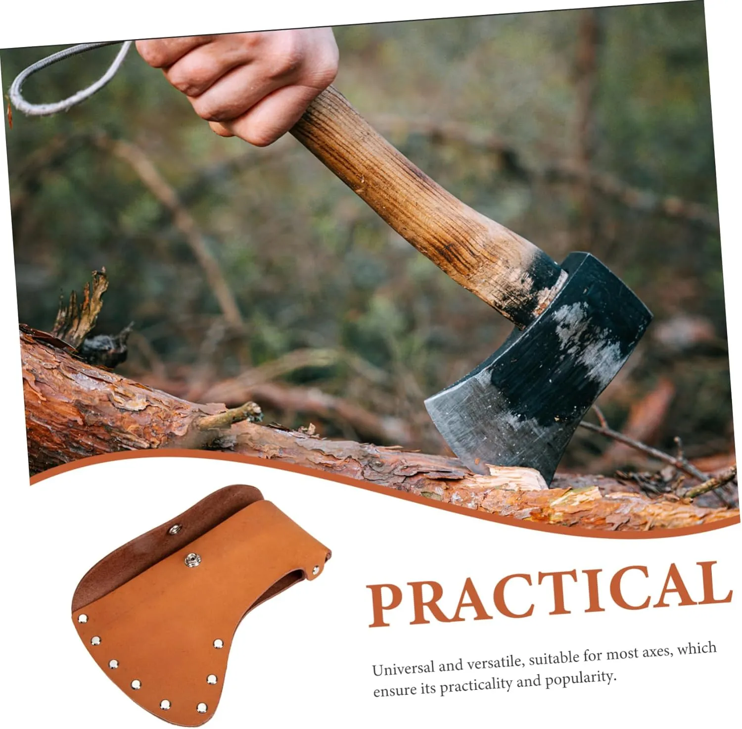 3pcs Leather Axe Head Cover Axe Camping Protector Case Genuine Leather Hatchet Cover