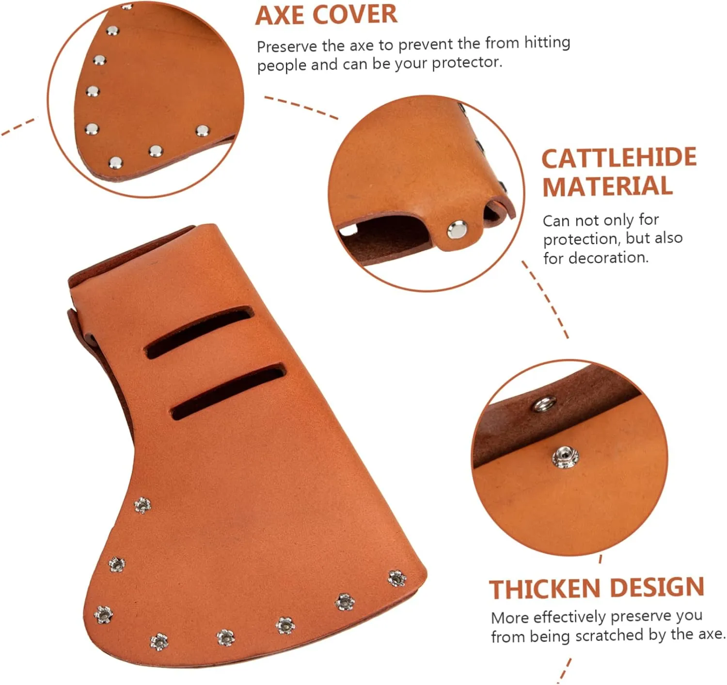3pcs Leather Axe Head Cover Axe Camping Protector Case Genuine Leather Hatchet Cover