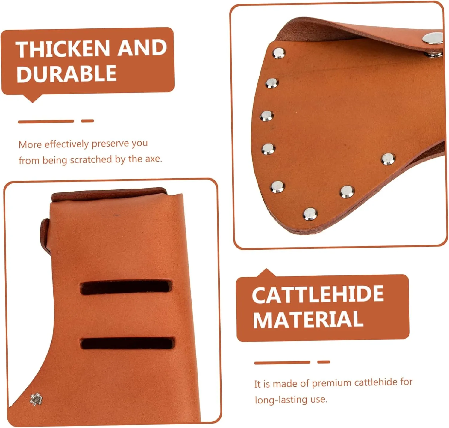 3pcs Leather Axe Head Cover Axe Camping Protector Case Genuine Leather Hatchet Cover