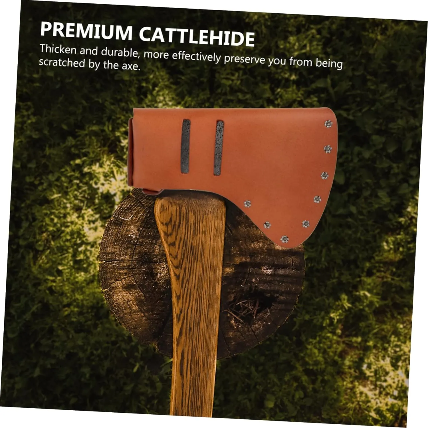 3pcs Leather Axe Head Cover Axe Camping Protector Case Genuine Leather Hatchet Cover