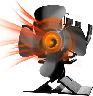 4 Blade fireplace fan,Ultra Quiet Non eletric wood stove fan,wood stoce fan heat powered for Gas/Pellet/Wood Burning Stove