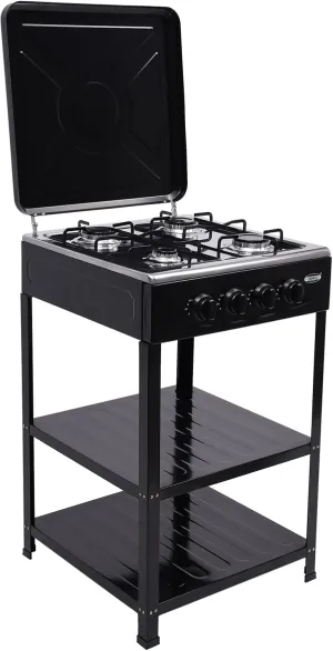 4-Burner Gas Stove, Outdoor 300000 BTU Stove Propane 2-Tier Rack Portable Cooker BBQ Grill Dual Natural Gas Cooker Outdoor Camping Stove Stand with Support Leg Bracket for Cafeteria, Apartment