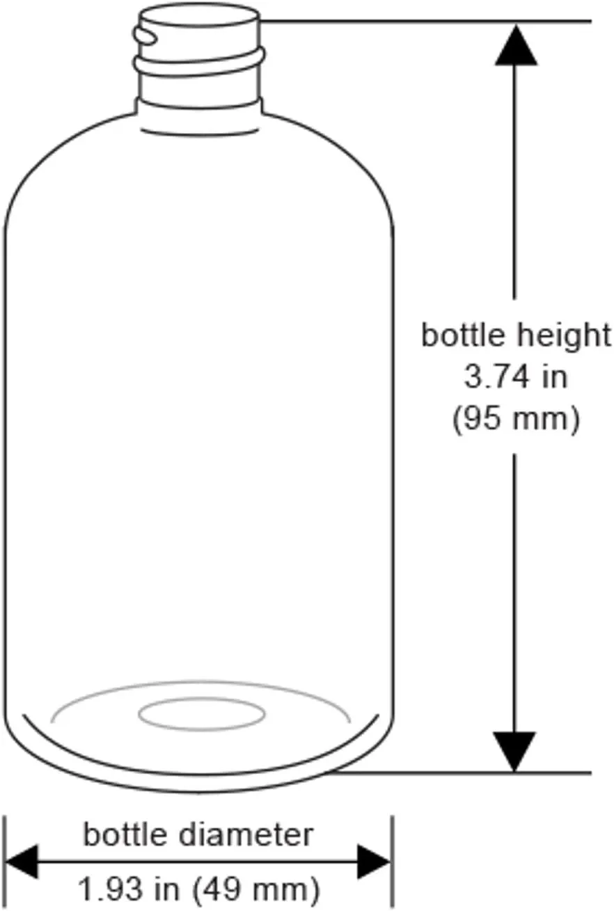 4 Ounce Boston Round Bottles, PET Plastic Empty Fillable BPA-Free, with Black Twist Caps (Pack of 12) (Black)