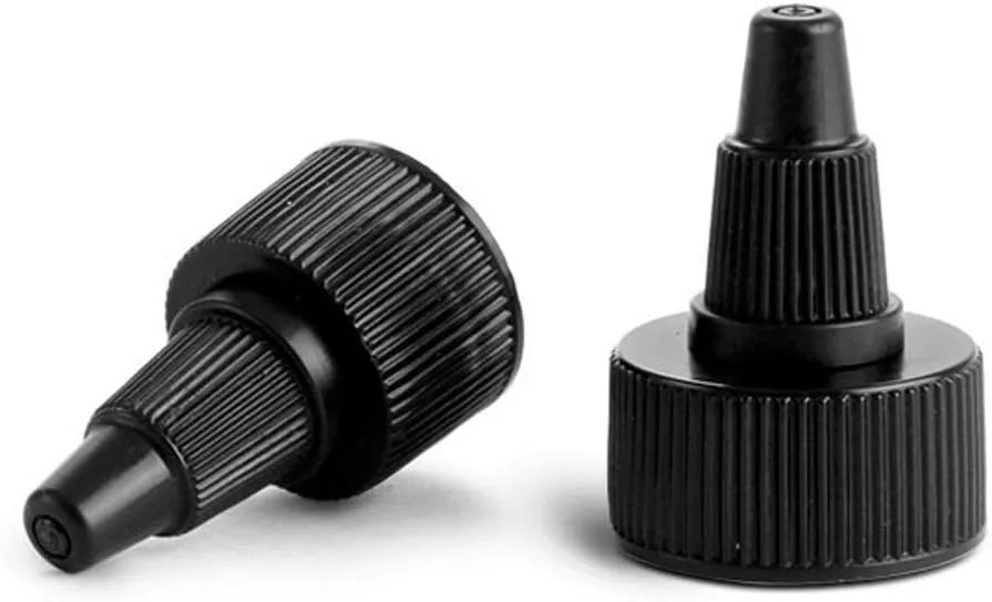 4 Ounce Boston Round Bottles, PET Plastic Empty Fillable BPA-Free, with Black Twist Caps (Pack of 12) (Black)