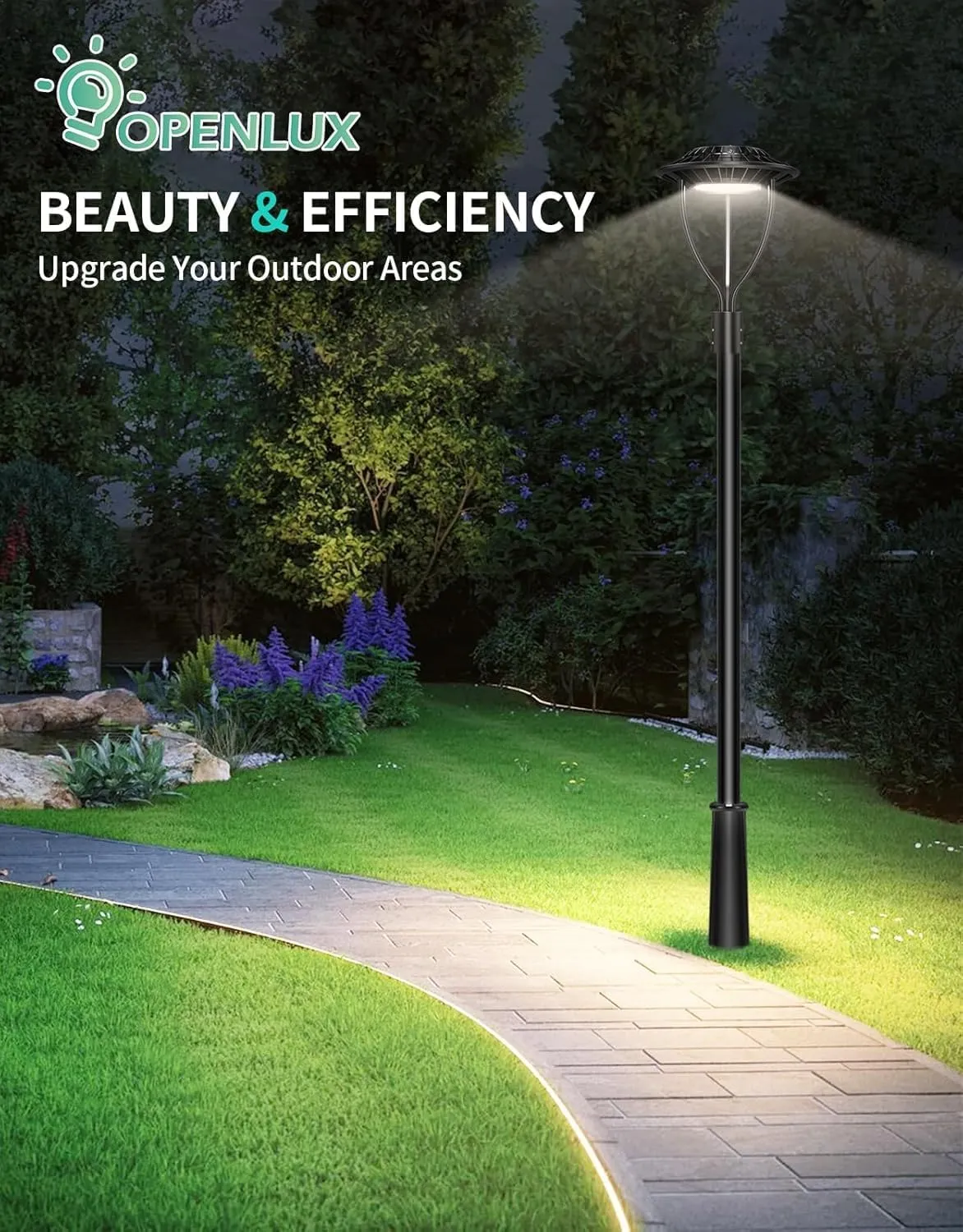 4 Pack LED Post Top Light ETL DLC Listed 150W 120W 90W Adjustable Outdoor Pole Lights with Photocell IP65 Waterproof Post LED Fixture 5000K for Garden Yard Street Lighting