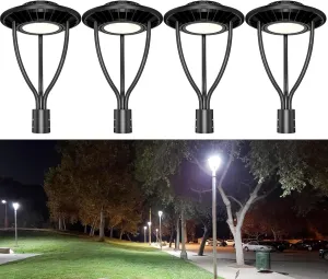 4 Pack LED Post Top Light ETL DLC Listed 150W 120W 90W Adjustable Outdoor Pole Lights with Photocell IP65 Waterproof Post LED Fixture 5000K for Garden Yard Street Lighting