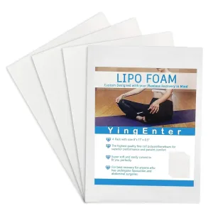 4 Pack Lipo Foam - Post Surgery Ab Board for Use with Post Liposuction Surgery Flattening Abdominal Compression Garments Liposuction Foam pads for Recovery 8"X11"