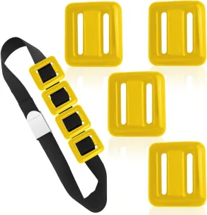 4 Pcs Dive Weights on Nylon Surfaces,Dive Weights with Diving Weight Belt,Coated Diving Weights for Freediving,Spearfishing,Scuba Weight Belt for Waist 32" to 52"