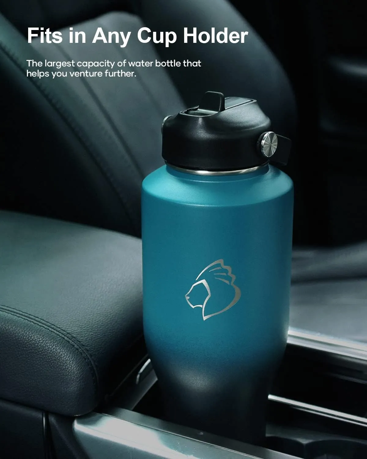 40oz Insulated Water Bottle Fits in Any Car Cup Holders, BUZIO 40oz Vacuum Insulated Tumbler with Lids and Straw for Water, Travel Mug Cupholder Friendly, Leakproof Keep Cold & Hot, Indigo Crush