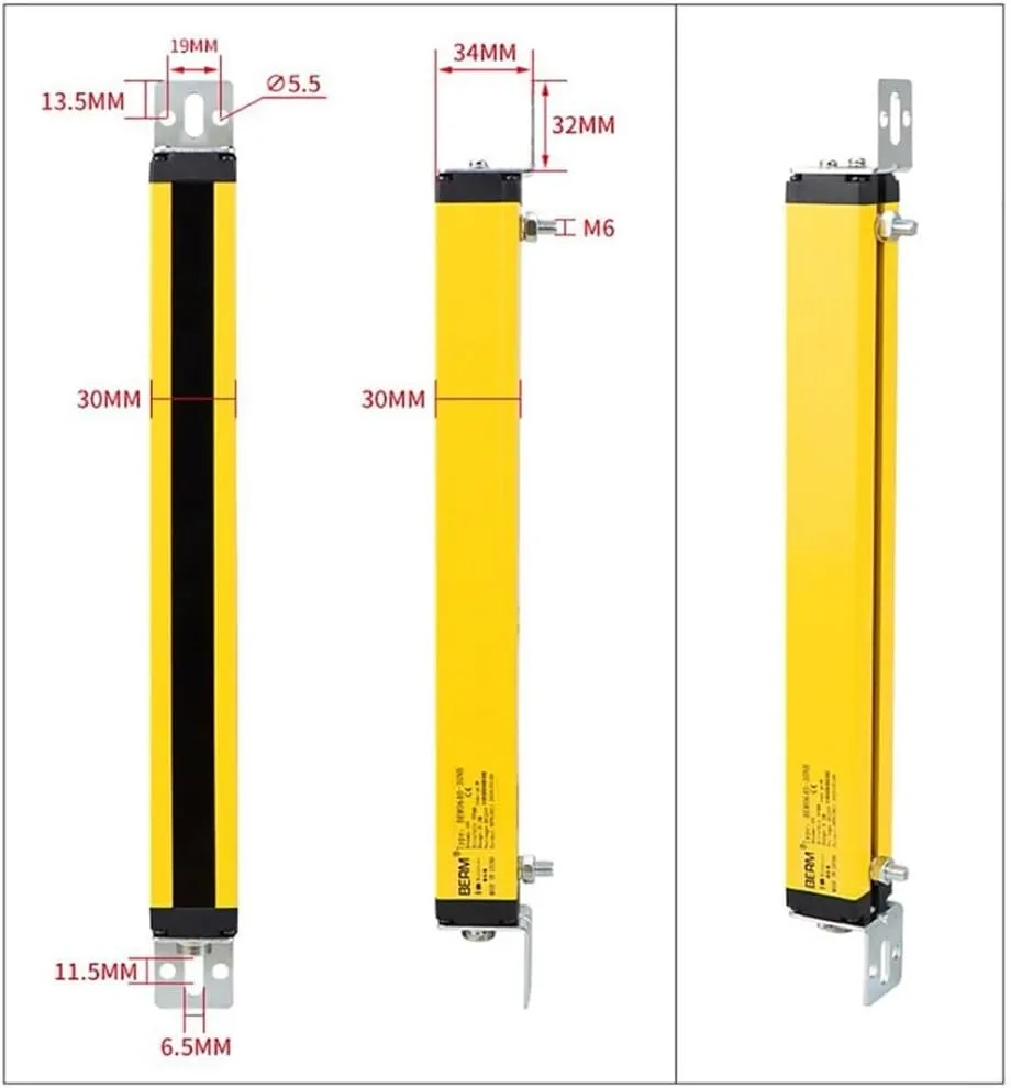 4/6/8/10/12beam Light Curtain Light Grating Security Device High Quality Safety Light Screen Sensor, Light Curtain Sensor Switch Safety Light Grating Security Device, ≤10ms Responsetime(4 beams)