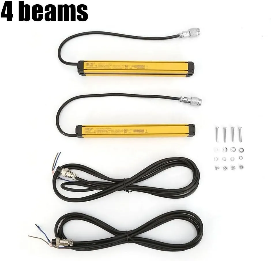 4/6/8/10/12beam Light Curtain Light Grating Security Device High Quality Safety Light Screen Sensor, Light Curtain Sensor Switch Safety Light Grating Security Device, ≤10ms Responsetime(4 beams)