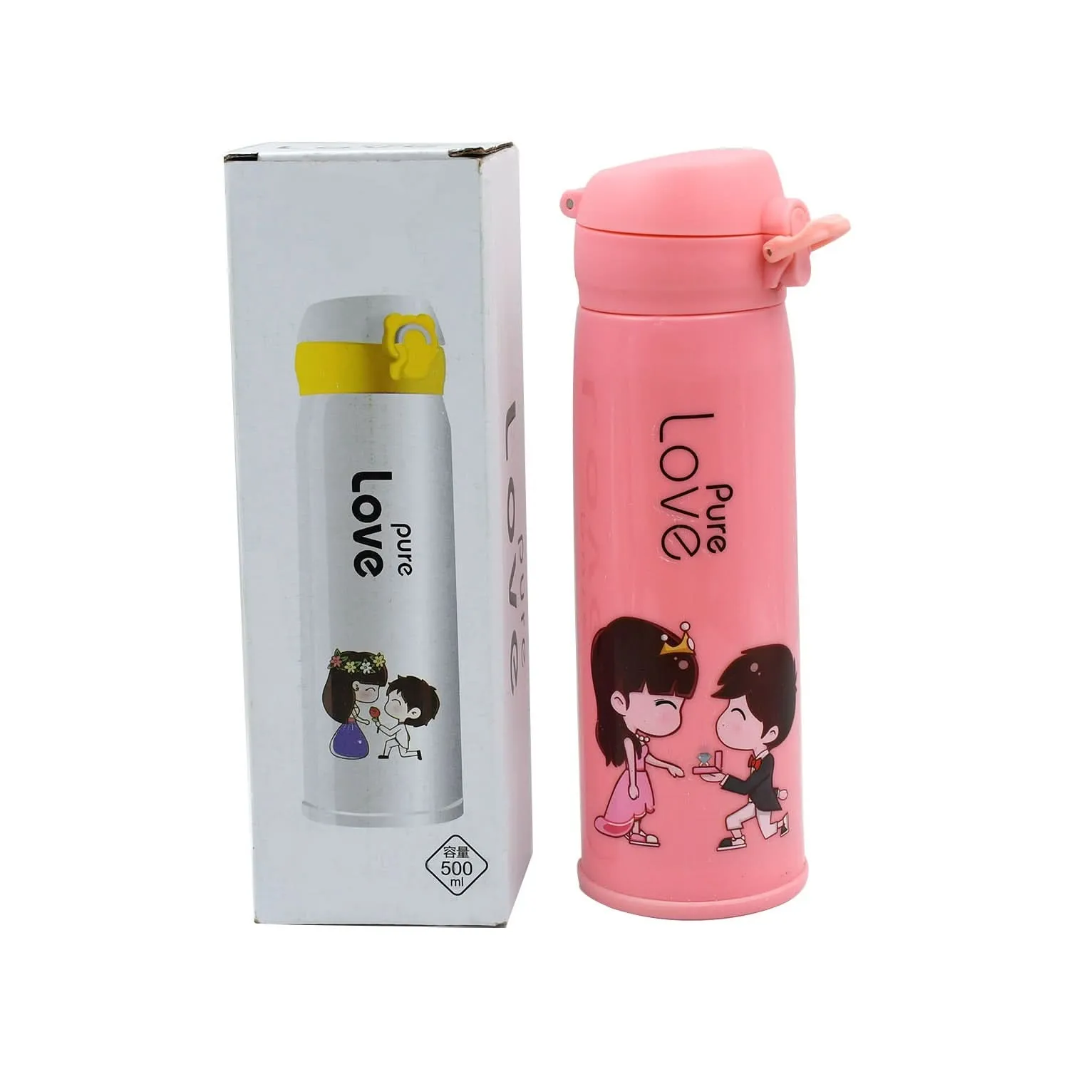 500ml Glass Water Bottle BPA-Free, Hot & Cold Safe