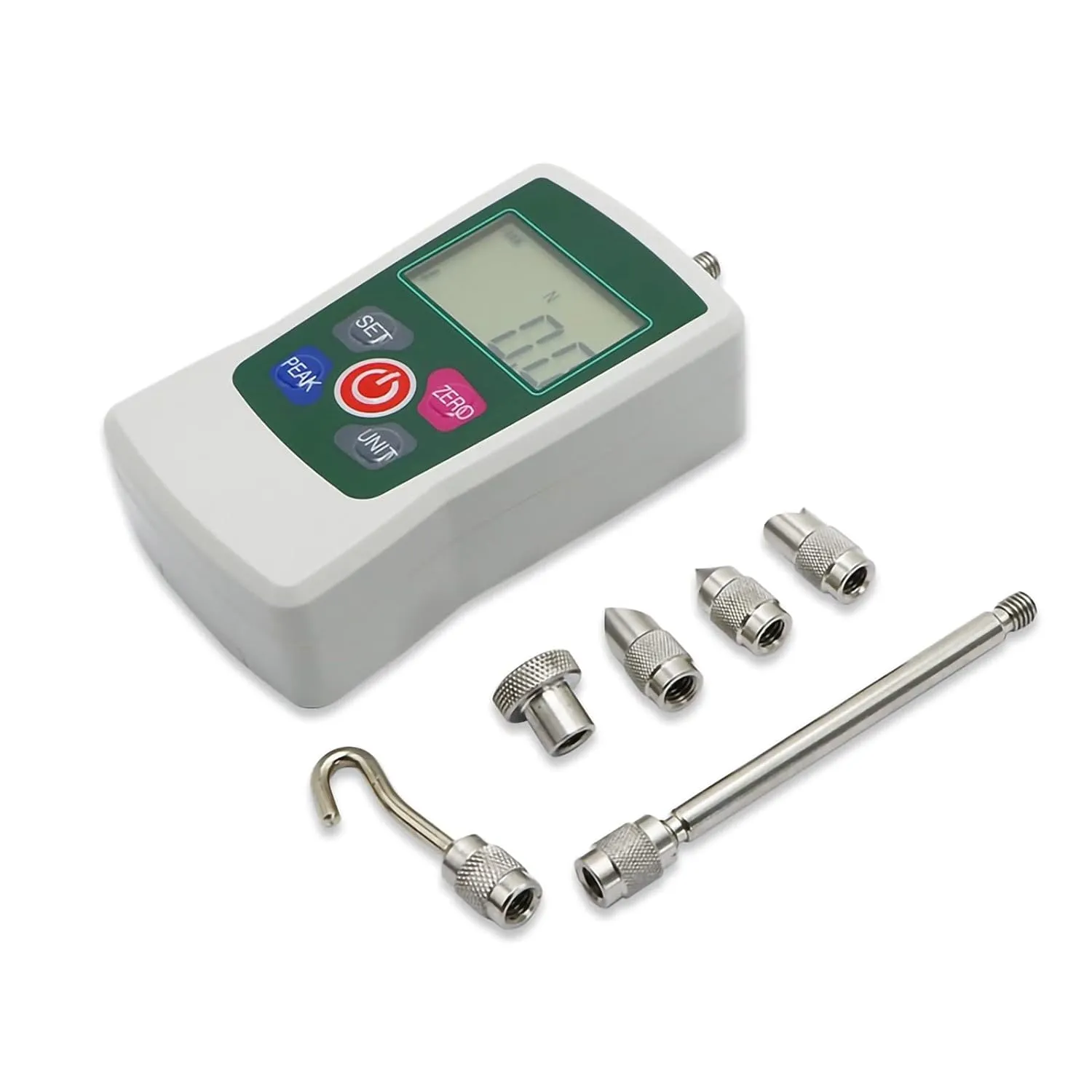 500N Digital Force Gauge High-Precision Push-Pull Meter for Tension & Compression Testing (N, kg, lb, oz) Real-Time/Peak/First Peak Modes Ideal for Quality Control & Material Testing
