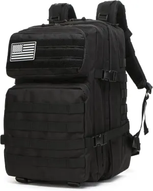 50L Sturdy Waterproof Fishing Hunting Bag Outdoor Military Tactical Sports Fitness Camping Hiking GYM Bag Backpacks (Black)