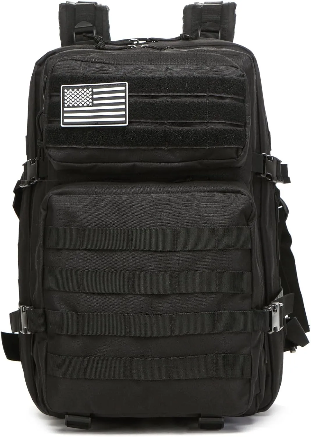 50L Sturdy Waterproof Fishing Hunting Bag Outdoor Military Tactical Sports Fitness Camping Hiking GYM Bag Backpacks (Black)