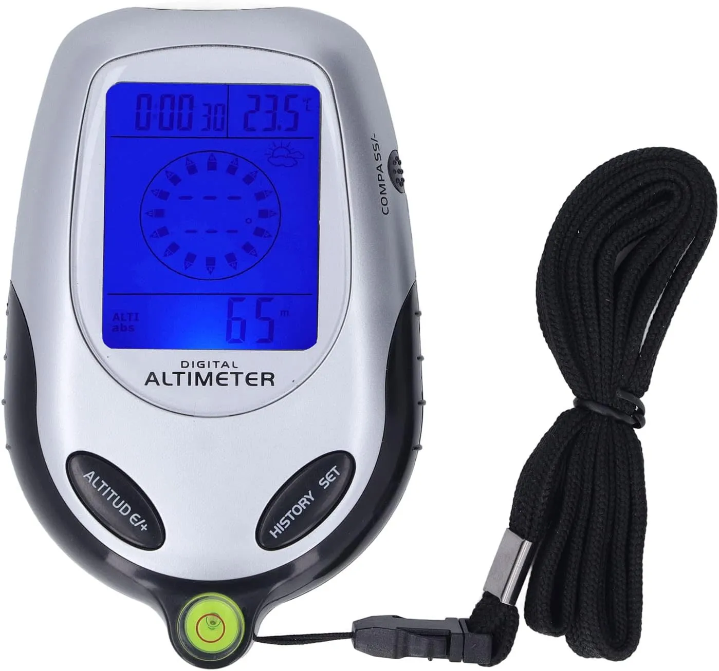 6 in 1 Digital Multifunctional Altimeter with Barometer, Thermometer, Clock for Outdoor Adventures