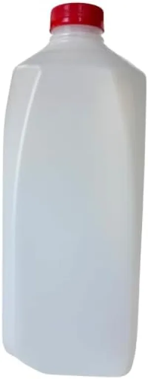 6 Plastic Juice Bottle, 64 oz, BPA-Free, With Handle and Tamper Evident Caps