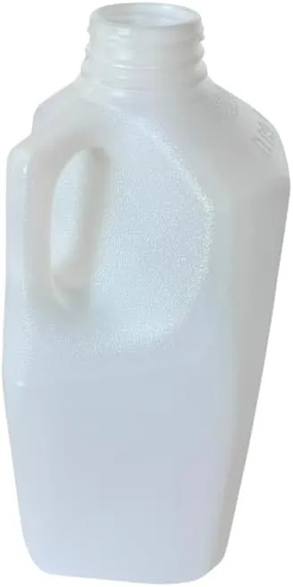 6 Plastic Juice Bottle, 64 oz, BPA-Free, With Handle and Tamper Evident Caps