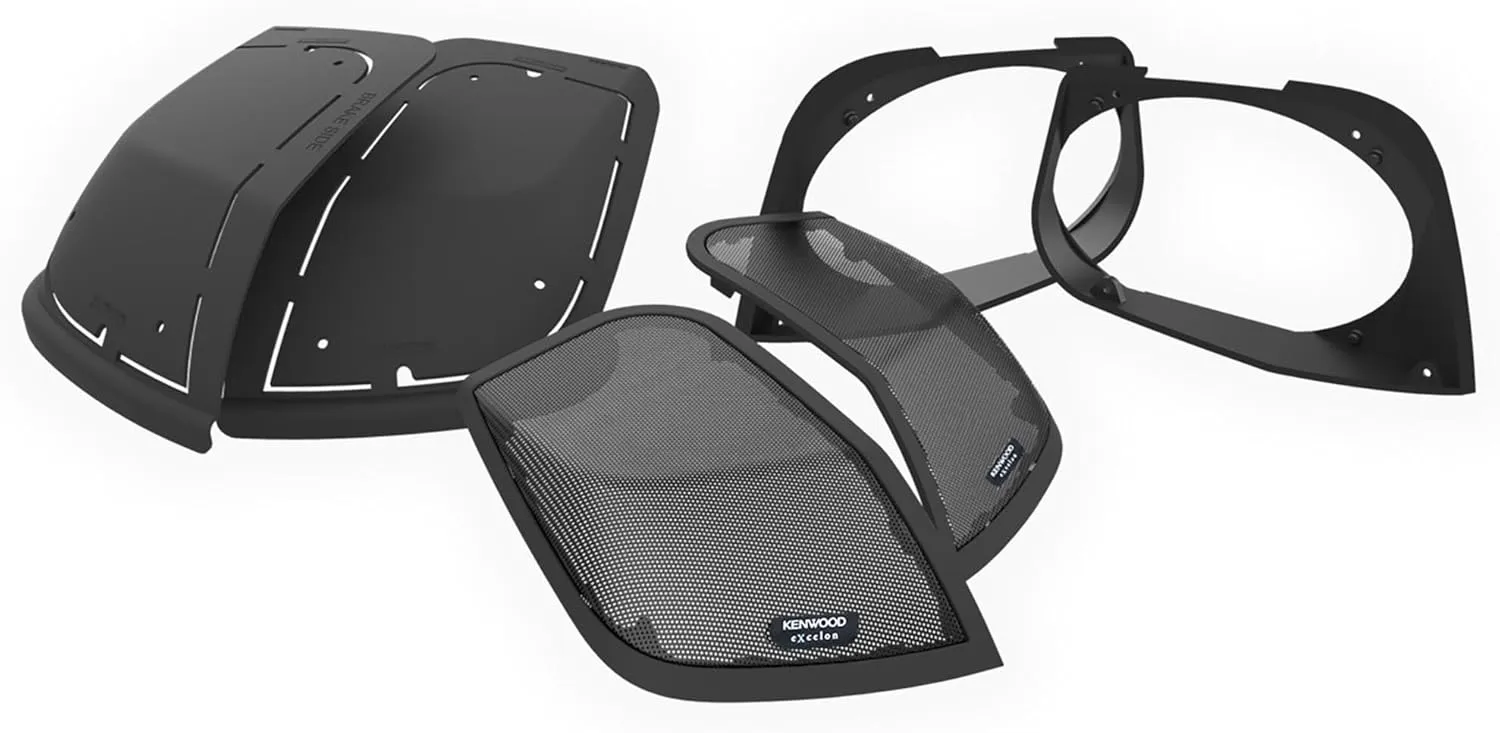 6 x 9 Cut-in Kit with Grilles, Designed for Saddlebag Lid Installation on Select 2014  HD Motorcycles, Allows XM69R or Other 6" x9" Mounting, Water Drainage, Grilles Included