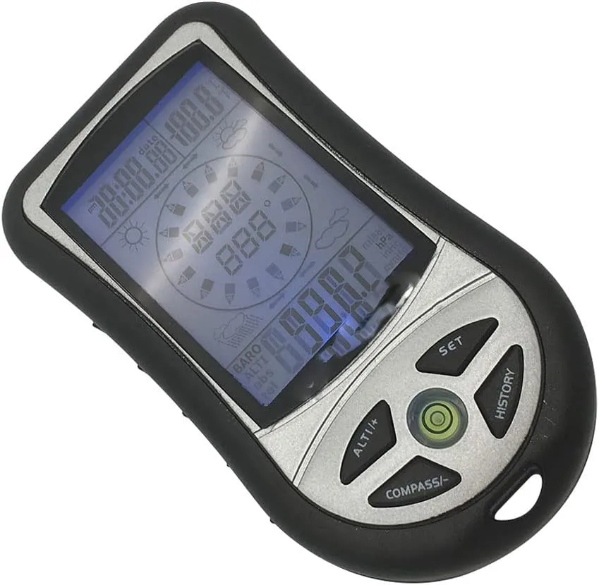 8 in 1 Handheld Electronic Navigation GPS Compass Altitude Gauge Thermometer Outdoor Fishing Barometer Without Batteries