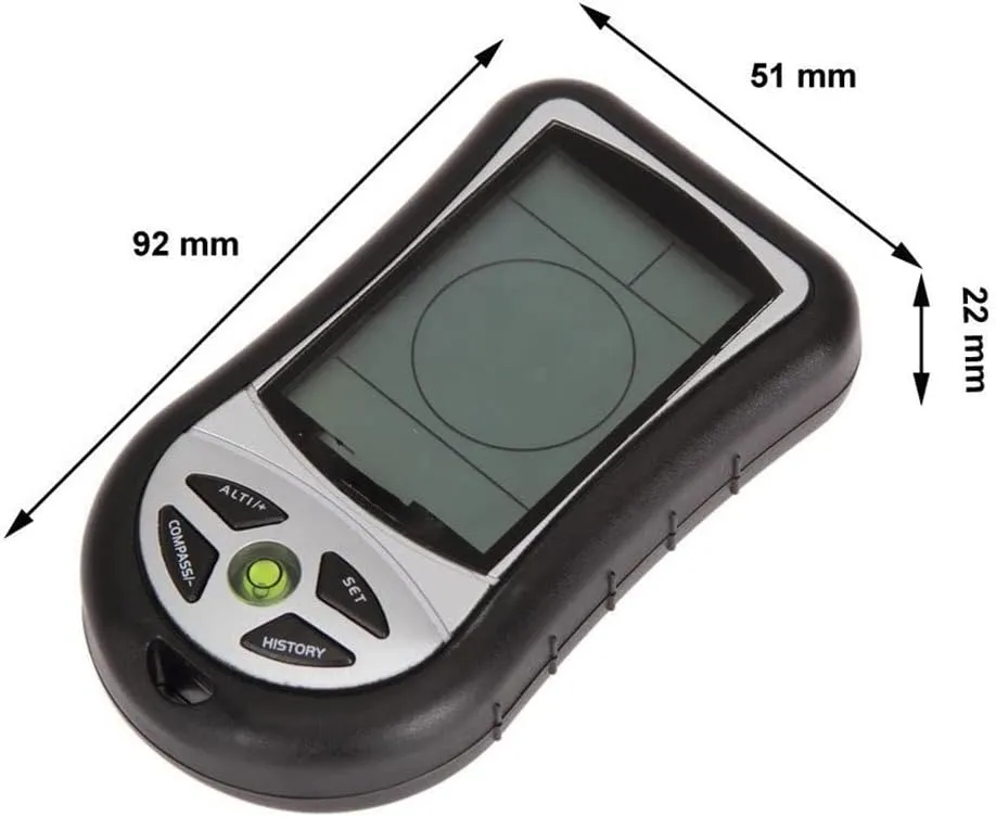 8 in 1 Handheld Electronic Navigation GPS Compass Altitude Gauge Thermometer Outdoor Fishing Barometer Without Batteries