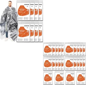8 Pack and 24 Pack Emergency Mylar Blankets Survival Thermal Blanket