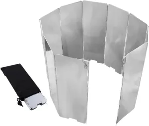 8/10/12 Plates Foldable Outdoor Camping Cooker Wind Screen Gas Stove Windshield for Outdoor Hiking Picnic BBQ (Color : Silver, Size : 10Pcs) (Silver 12Pcs) (Silver 8Pcs)