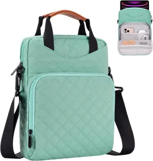 9-11 Inch Tablet Sleeve Bag, Padded Travel Carrying Case for iPad Pro 11-in (M4), iPad 10.9 (10th Gen), iPad Air 11-in (M2), Galaxy Tab S9/S8, with Shoulder Strap (Mint Green)