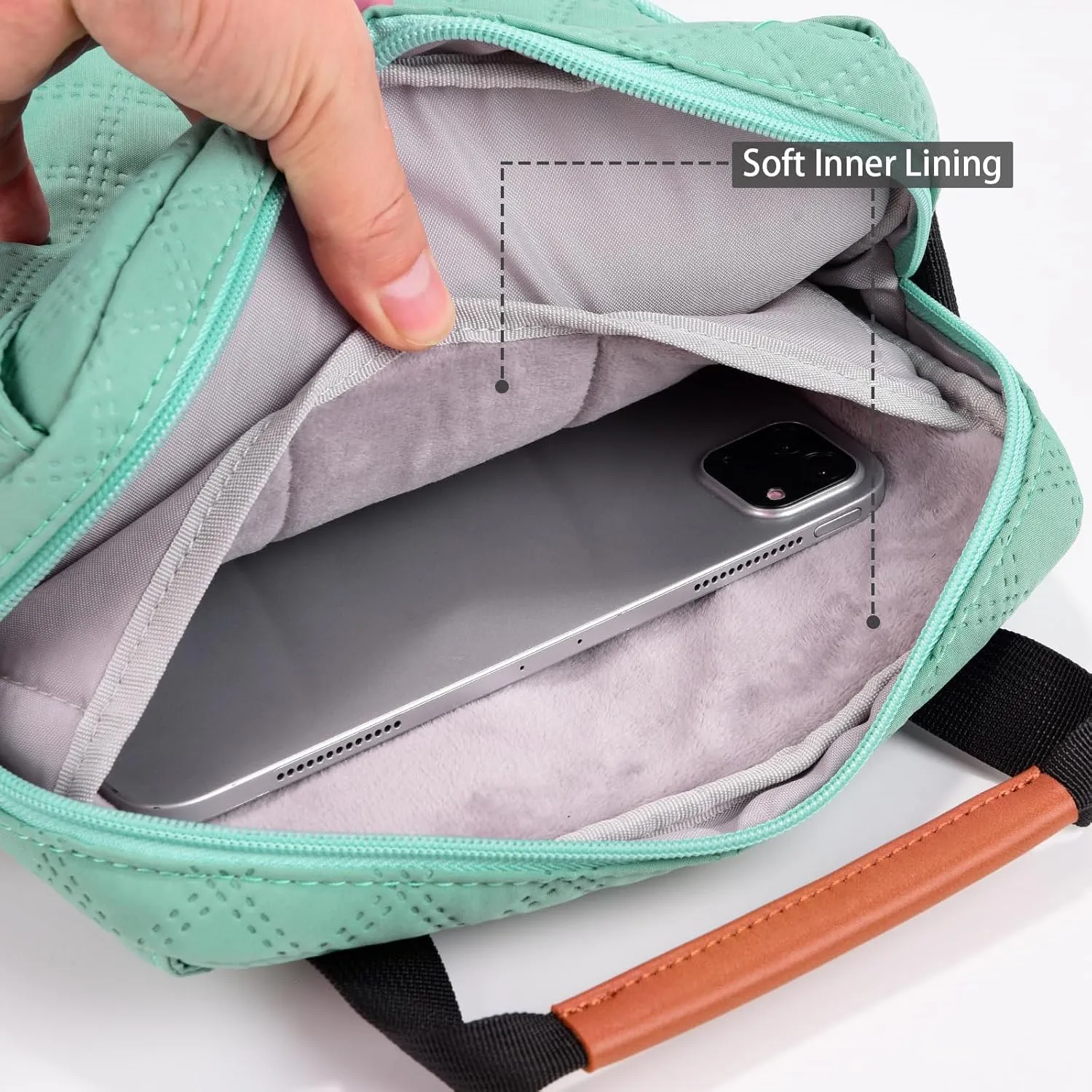 9-11 Inch Tablet Sleeve Bag, Padded Travel Carrying Case for iPad Pro 11-in (M4), iPad 10.9 (10th Gen), iPad Air 11-in (M2), Galaxy Tab S9/S8, with Shoulder Strap (Mint Green)