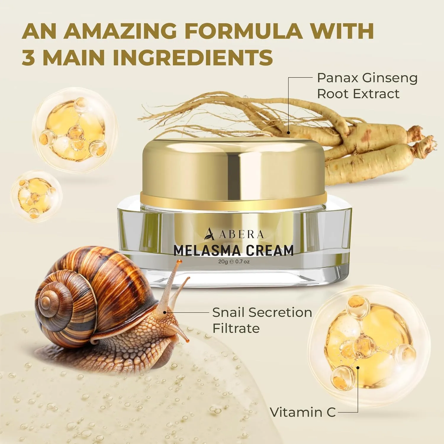 ABERA Melasma Cream (Premium Version) - Dark Spot Corrector for Age Spot Sun Spot Freckles Melasma Brown Spot, Faded Spot Correcting Cream for Face Hands