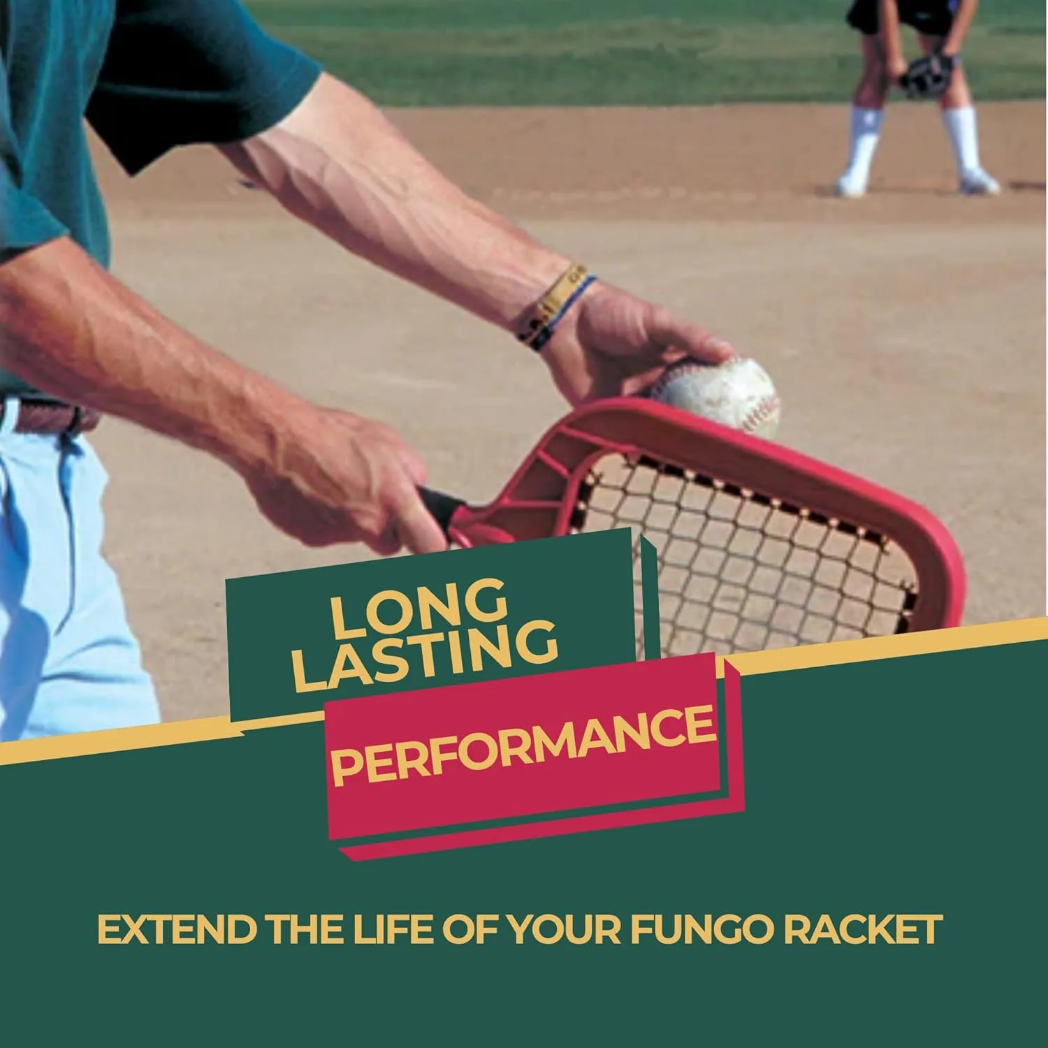 Accubat Fungo Racket Replacement Kit with Instructions - Complete Baseball Racquet Restoration Set with Net & 30 Torsion Bands - USA-Made Parts