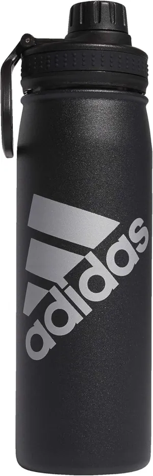 adidas 20 oz Stainless Steel Water Bottle, Insulated Double-Walled 18/8 Metal, Men, Women, Girls and Boys