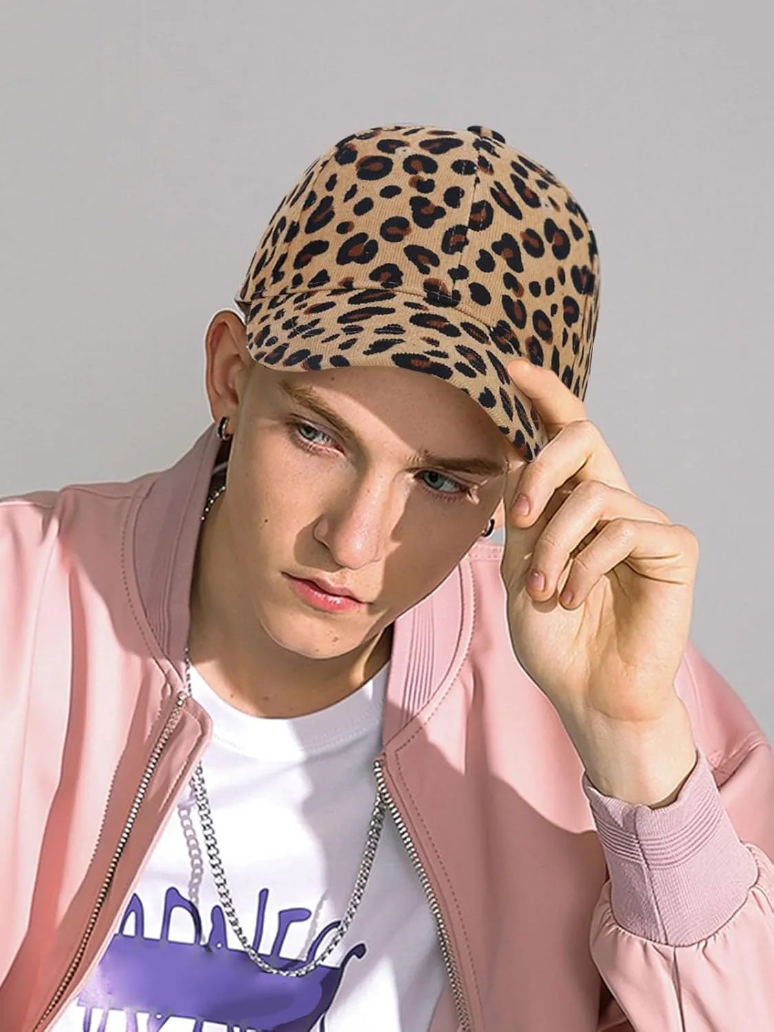 Adjustable Baseball Cap Leopard Print Hat Cotton Sunhat Headwear Outdoor Shade Sports Cap