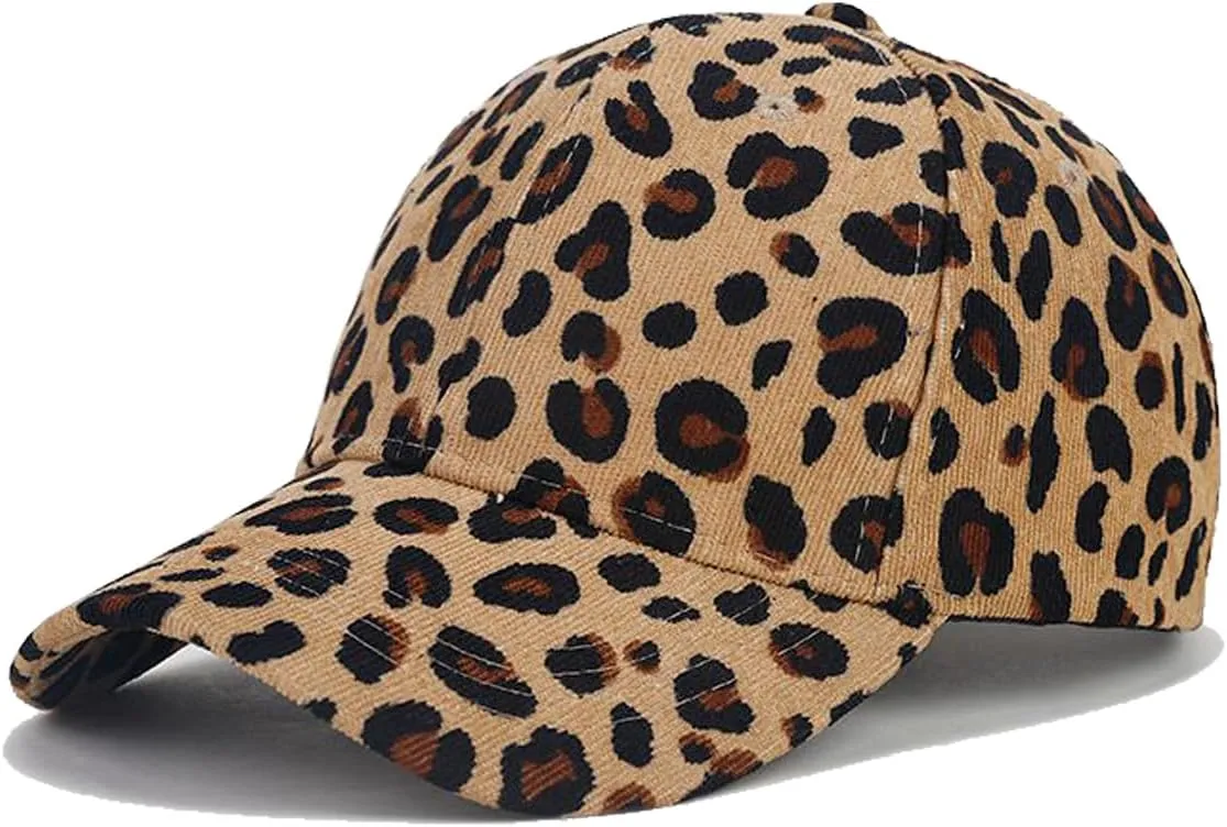 Adjustable Baseball Cap Leopard Print Hat Cotton Sunhat Headwear Outdoor Shade Sports Cap