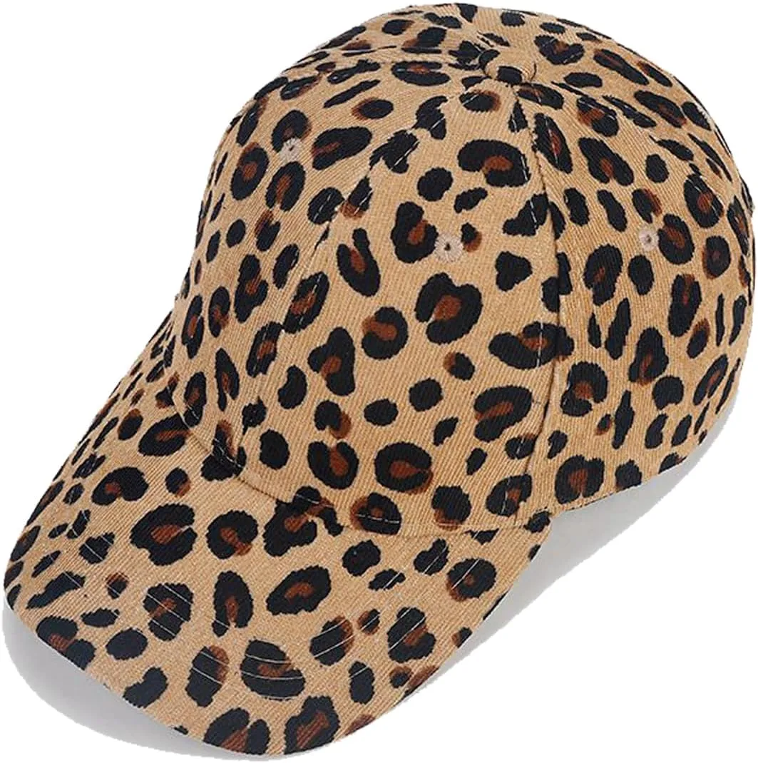 Adjustable Baseball Cap Leopard Print Hat Cotton Sunhat Headwear Outdoor Shade Sports Cap