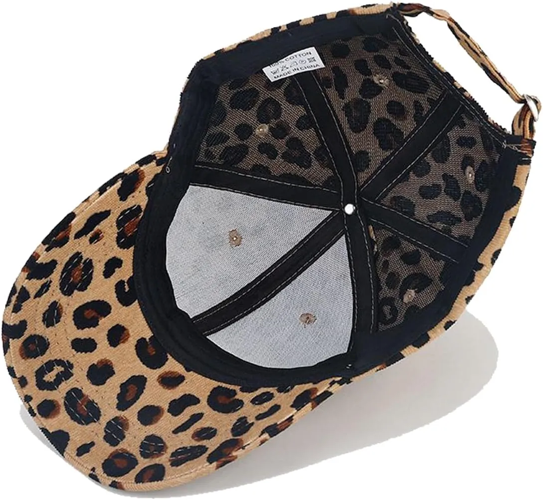 Adjustable Baseball Cap Leopard Print Hat Cotton Sunhat Headwear Outdoor Shade Sports Cap