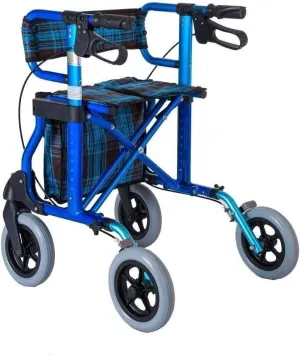Adult Rolling Mobility Rollators with Seat, Compact Easy Wheeled Walking Aid Foldable Adjustable Height with Brakes and Carry Bag Decoration