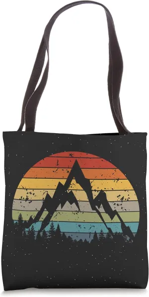 Adventure Campling Climbing Sunset Vintage Mountain Tote Bag