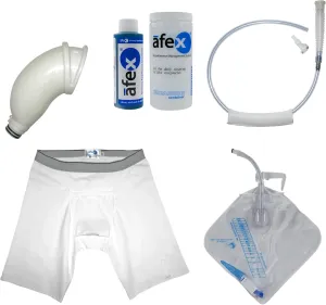 Afex Night Time Incontinence Management System - Incontinence Supplies with Standard Briefs with High Style Receptacle, Accessories & Extra Capacity Bed Bag - L (for 36”-38” Waist)