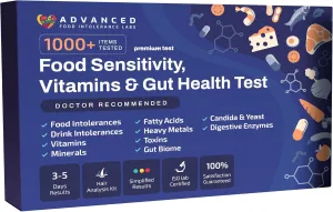 AFIL Premium | 1000  Items Tested | Food Sensitivity Intolerance Home Test for Adults & Kids | Foods, Drinks, Toxins, Vitamins, Minerals, Fatty Acids, Gut Biome, Candida, Digestive Health