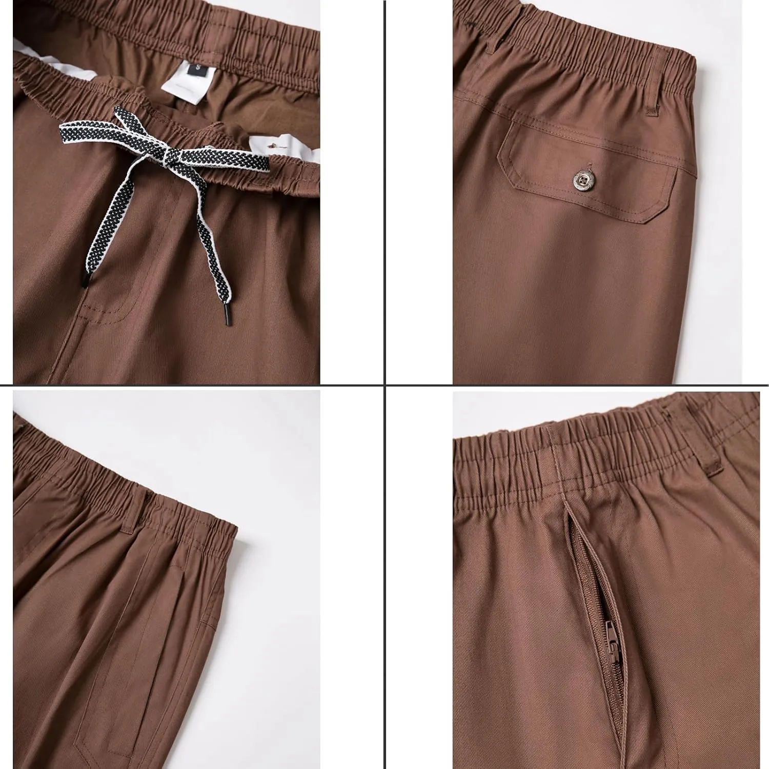 AIFARLD Mens Cargo Pants Elastic Waist Pants Sport Jogger Long Trousers for Hiking Fishing Running Workout