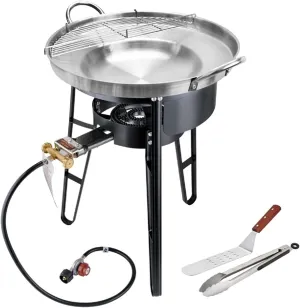 Alpine Cuisine High Pressure Propane Burner 5-Piece Set Outdoor Gas Stove for Camping, Cooking, Frying & Brewing