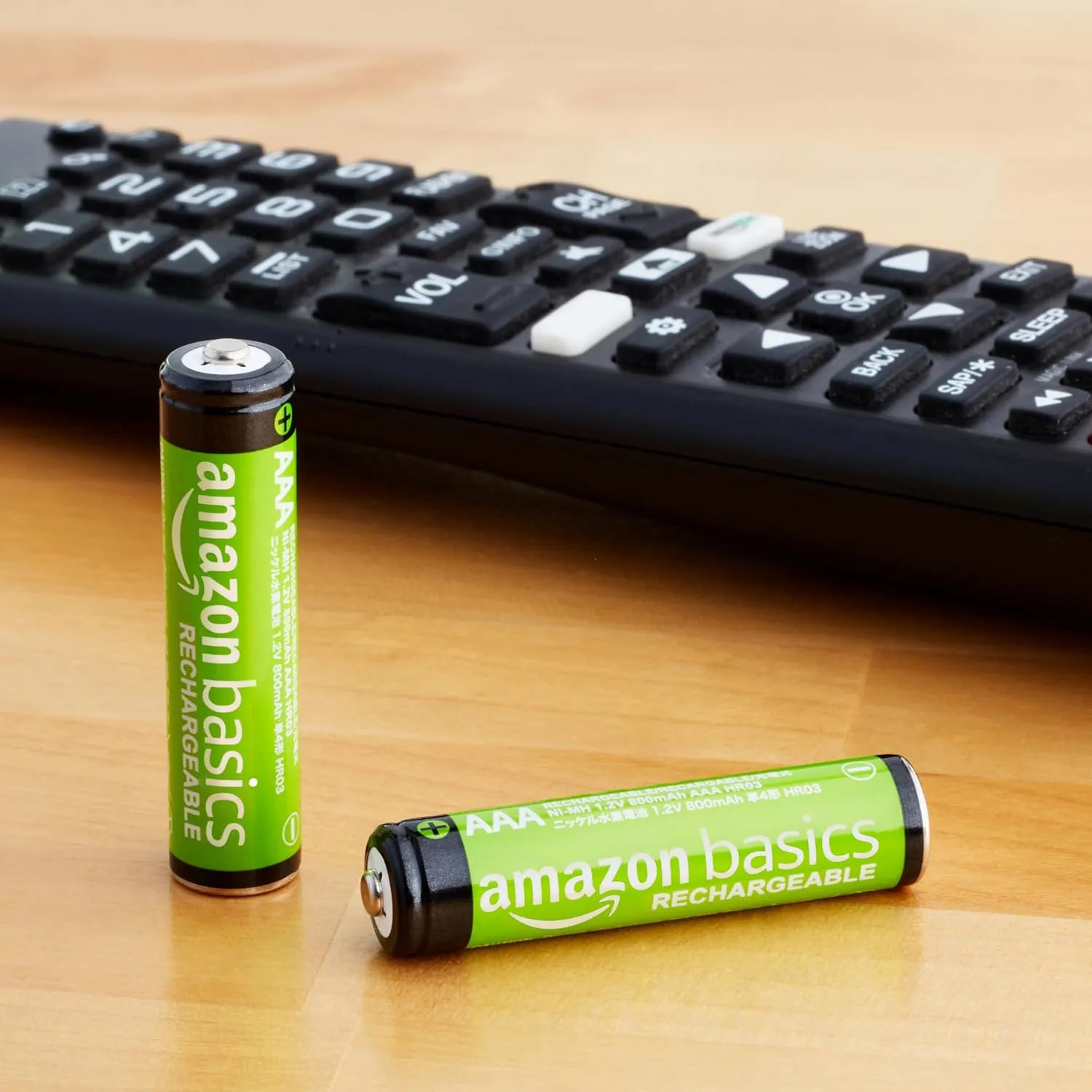 Amazon Basics Rechargeable AAA Batteries, 12-Pack, 800 mAh, NiMH Performance Batteries, Recharge up to 1000x Times, Pre-Charged