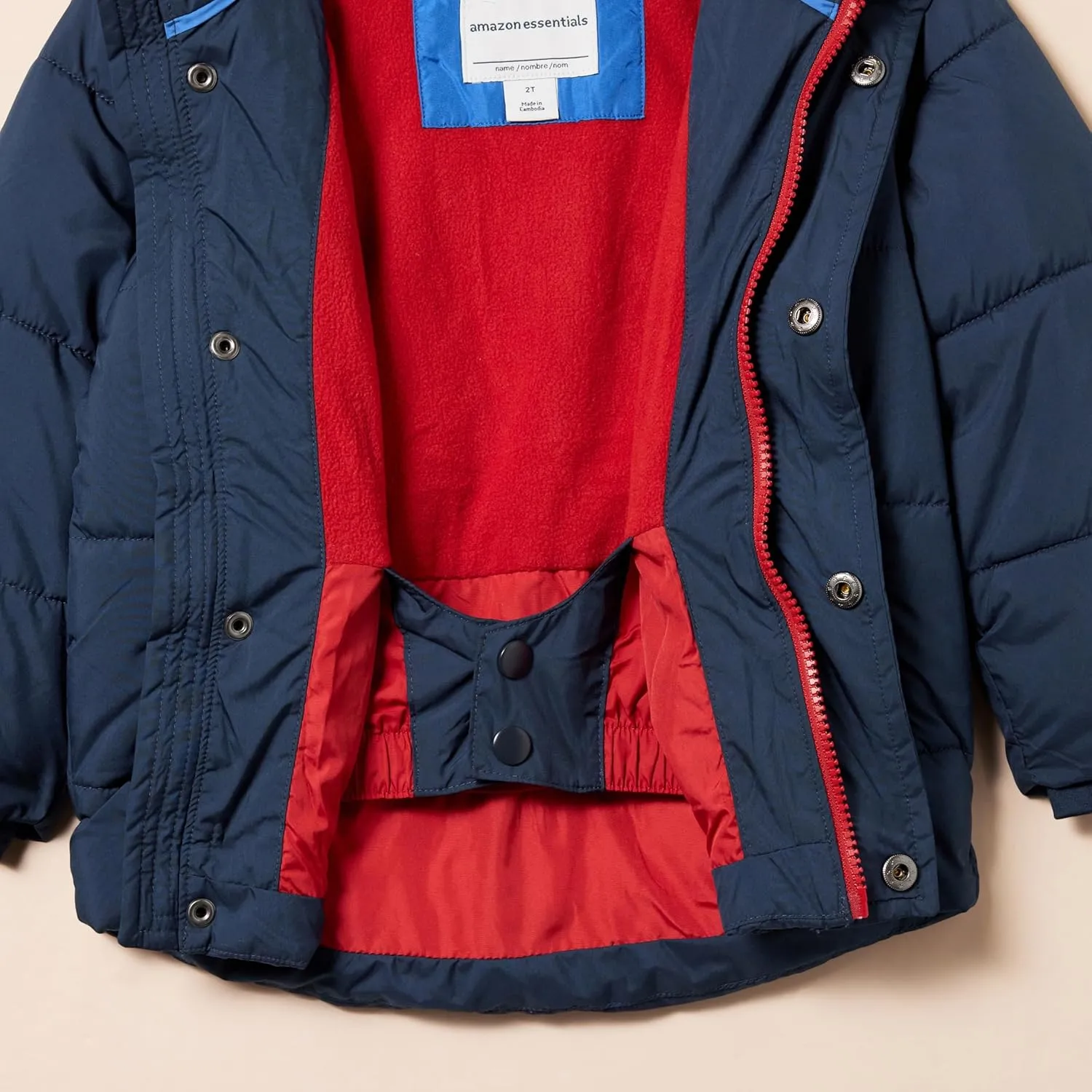 Amazon Essentials Babies, Toddlers, and Boys' Heavyweight Hooded Puffer Jacket