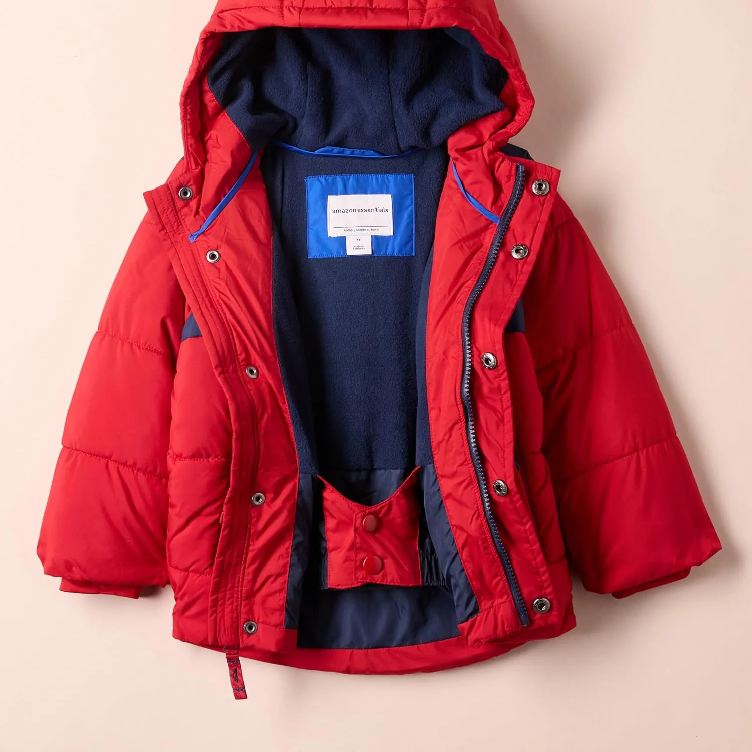 Amazon Essentials Babies, Toddlers, and Boys' Heavyweight Hooded Puffer Jacket