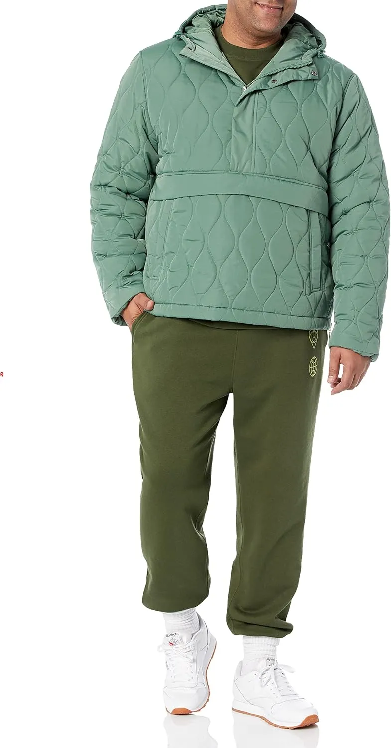 Amazon Essentials Men's Anorak Hooded Quarter-Zip Puffer Coat