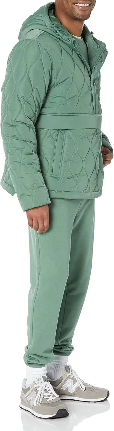 Amazon Essentials Men's Anorak Hooded Quarter-Zip Puffer Coat