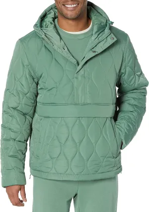 Amazon Essentials Men's Anorak Hooded Quarter-Zip Puffer Coat