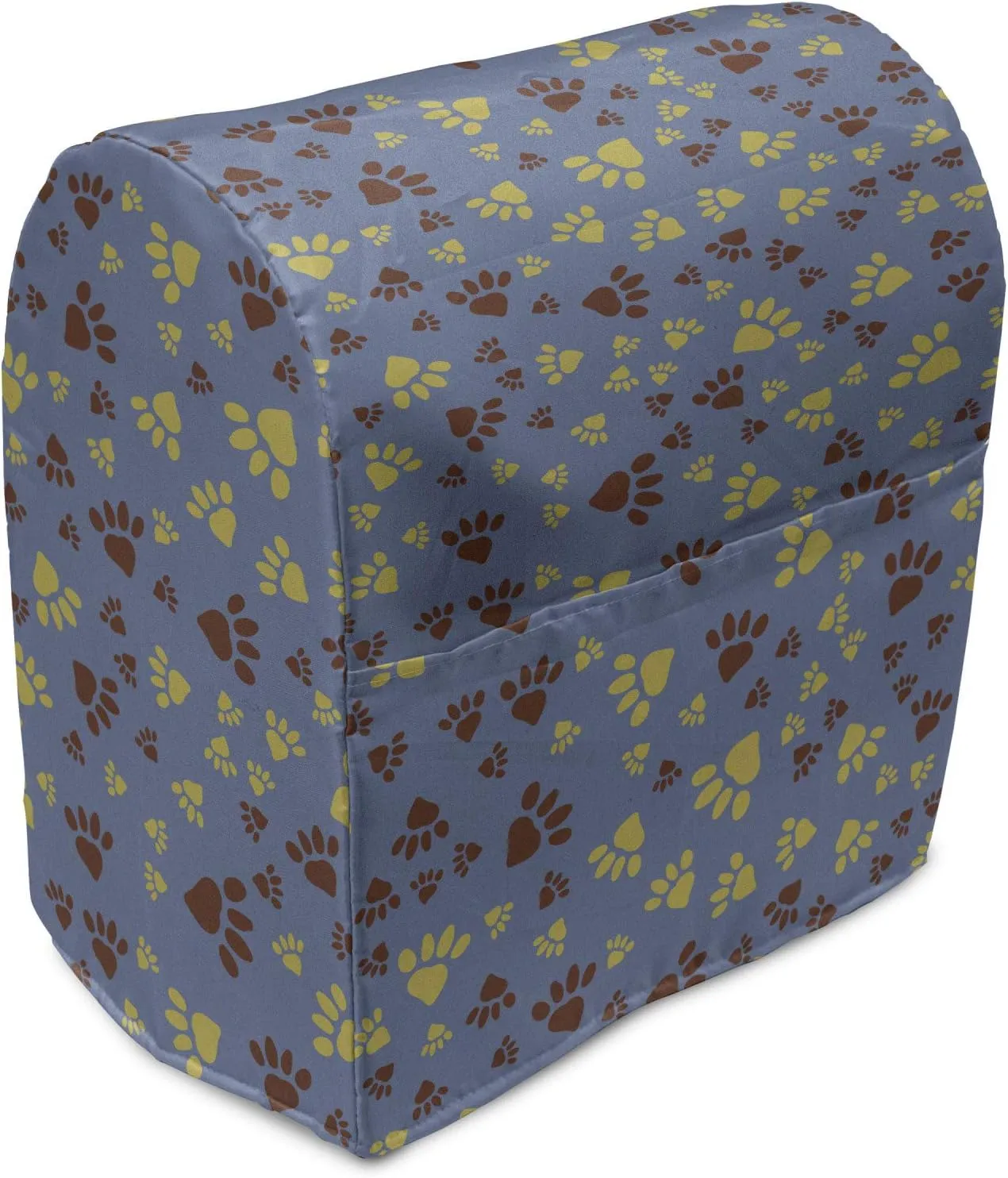 Ambesonne Paw Print Stand Mixer Cover, Many Animal Foot Marks Repetition Simplistic Design Pet Lover, Kitchen Appliance Organizer Bag Cover with a Pocket, 6-8 Quarts, Ceil Blue Khaki and Redbrown